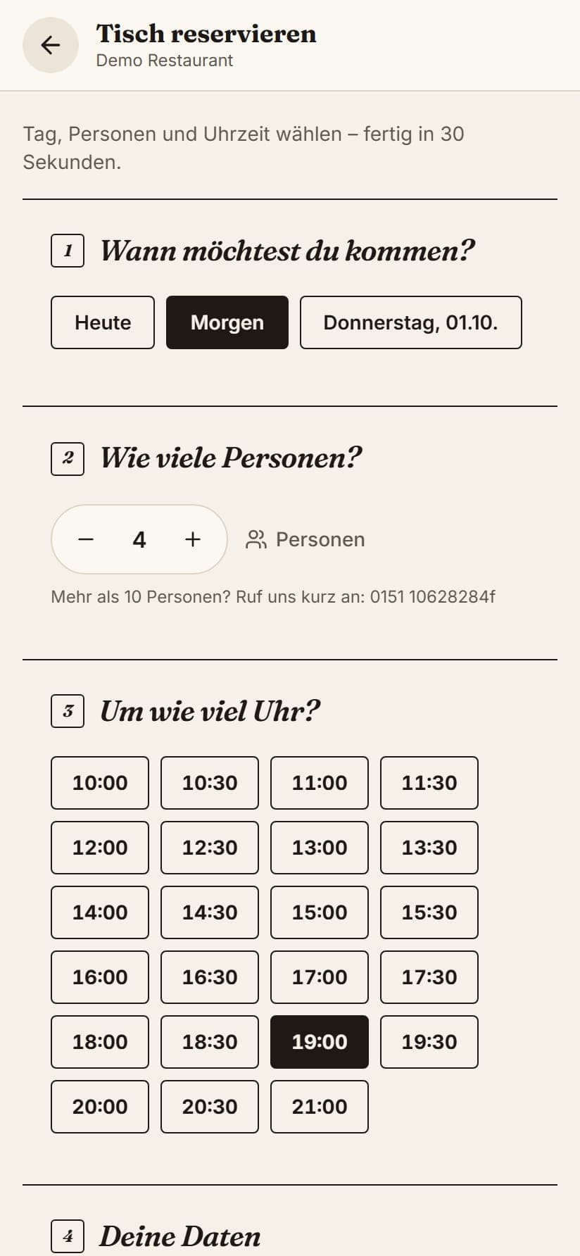 So reserviert der Gast